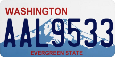 WA license plate AAL9533