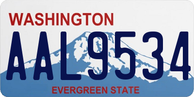 WA license plate AAL9534