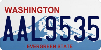 WA license plate AAL9535