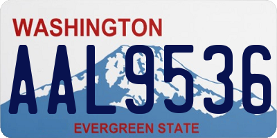 WA license plate AAL9536