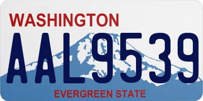 WA license plate AAL9539