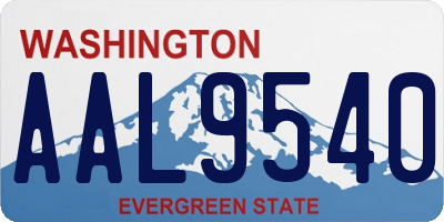 WA license plate AAL9540