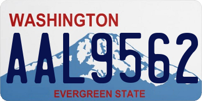 WA license plate AAL9562