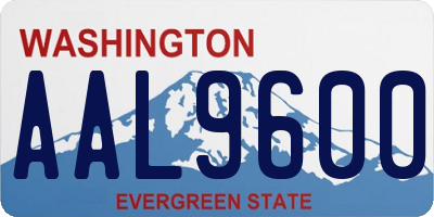 WA license plate AAL9600
