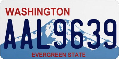 WA license plate AAL9639