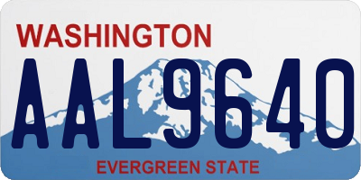 WA license plate AAL9640