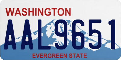 WA license plate AAL9651