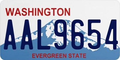 WA license plate AAL9654
