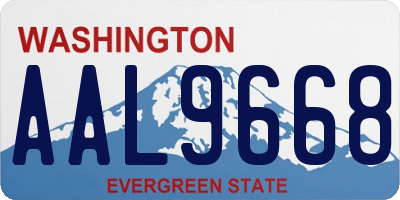 WA license plate AAL9668