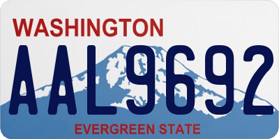 WA license plate AAL9692