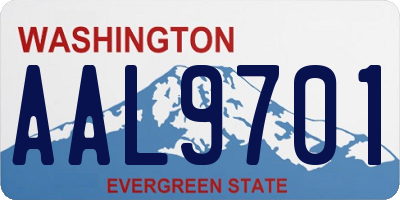 WA license plate AAL9701