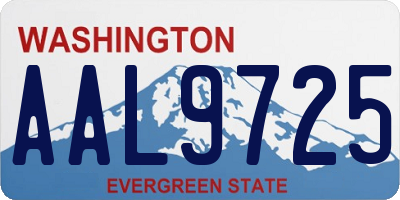 WA license plate AAL9725