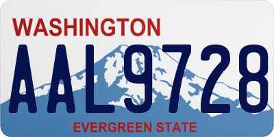 WA license plate AAL9728
