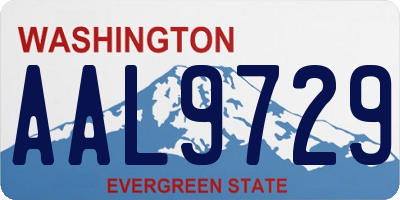 WA license plate AAL9729