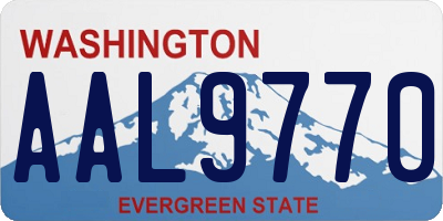 WA license plate AAL9770