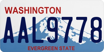 WA license plate AAL9778