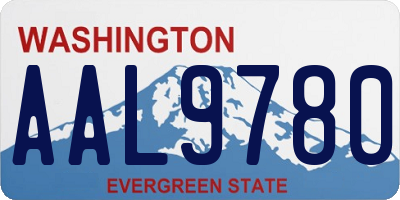 WA license plate AAL9780