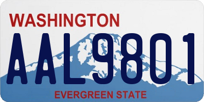 WA license plate AAL9801
