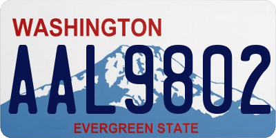 WA license plate AAL9802