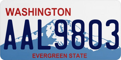 WA license plate AAL9803