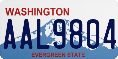 WA license plate AAL9804