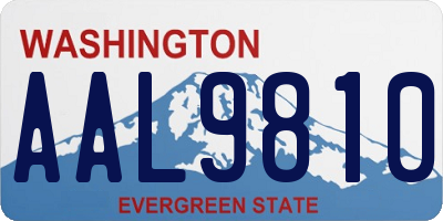 WA license plate AAL9810