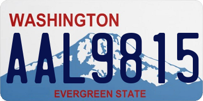 WA license plate AAL9815