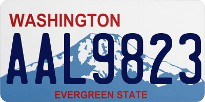 WA license plate AAL9823