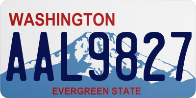 WA license plate AAL9827