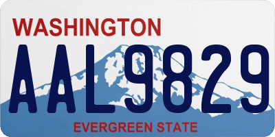 WA license plate AAL9829