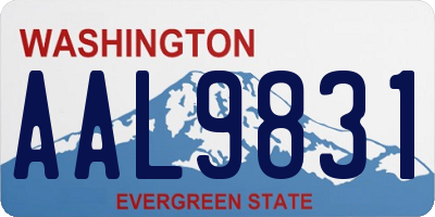 WA license plate AAL9831