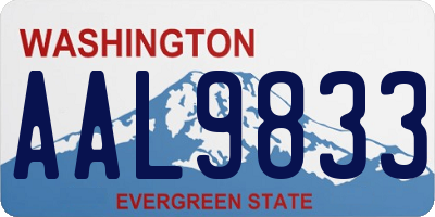 WA license plate AAL9833