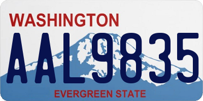 WA license plate AAL9835