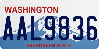 WA license plate AAL9836