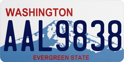 WA license plate AAL9838