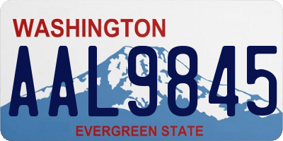 WA license plate AAL9845