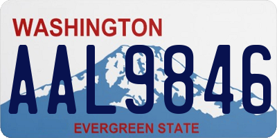 WA license plate AAL9846