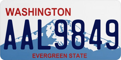 WA license plate AAL9849