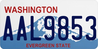 WA license plate AAL9853
