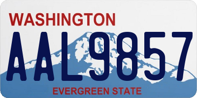 WA license plate AAL9857