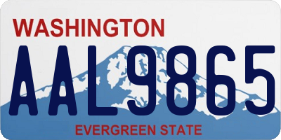 WA license plate AAL9865