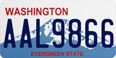 WA license plate AAL9866