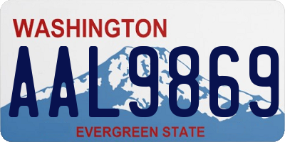 WA license plate AAL9869