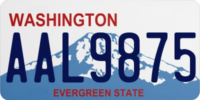 WA license plate AAL9875