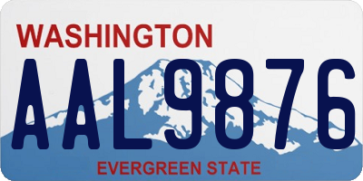 WA license plate AAL9876
