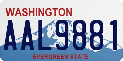 WA license plate AAL9881