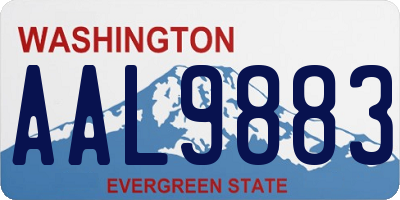 WA license plate AAL9883