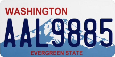 WA license plate AAL9885