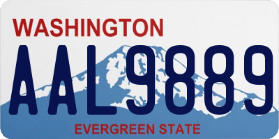 WA license plate AAL9889
