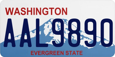 WA license plate AAL9890